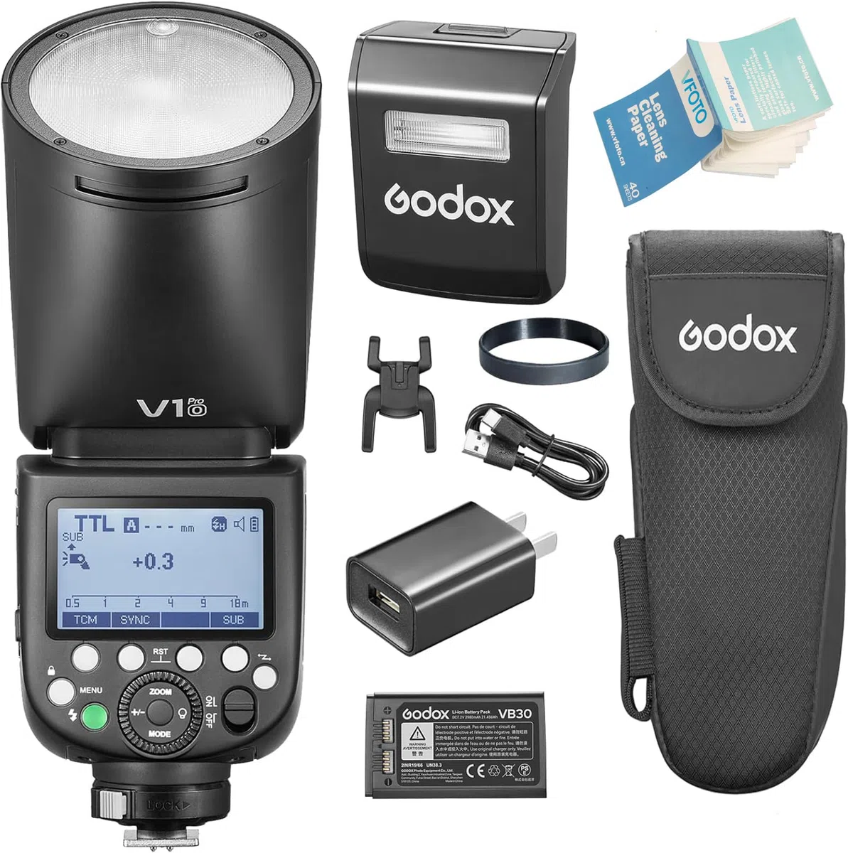 Godox V1PRO-O TTL Li-ION Ronde Tête Flash Innovante Externe Flash SU-1 Lampe de Style LED 76Ws HSS 1/8000sIntégré Batterie au Lithium pour Olympus Caméra