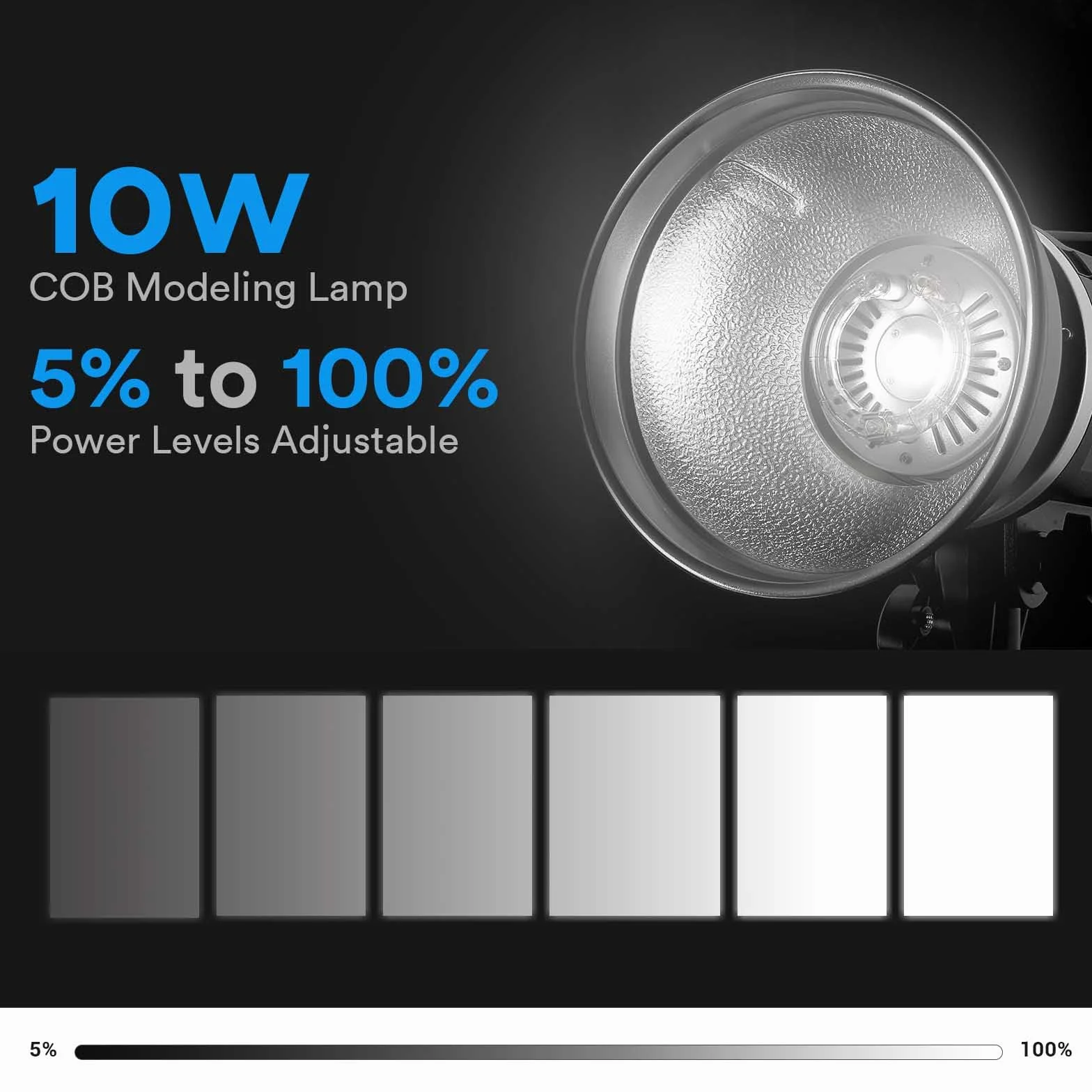 Godox MS300-V Studio Flash avec COB LED Modeling Lampe 5800K ± 200K, GN58 300Ws Flash avec Godox 2.4G sans Fil Système Flash Stroboscopique Bowens Mount