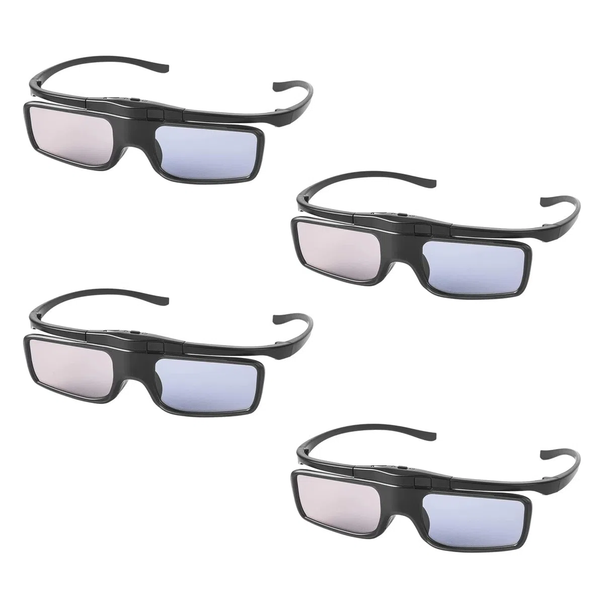 Lunettes 3D RF, lunettes à obturateur 3D rechargeables Convient pour les téléviseurs et projecteurs 3D RF TDG-BT500A, SSG-5100GB, AN3DG40, Pack de 4