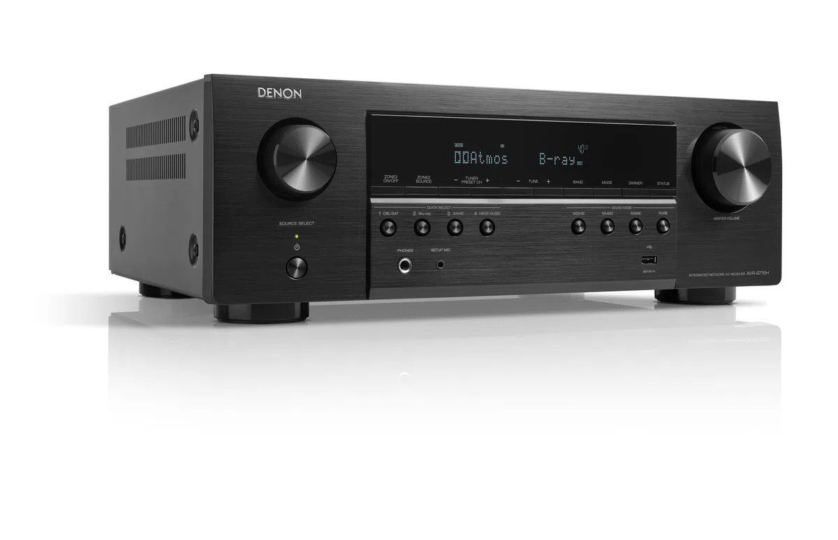 Denon AVR-S770H Récepteur AV 7.2 canaux avec Dolby Atmos, DTS:X, 6 entrées HDMI et 1 Sortie, HDMI 8K, Bluetooth, Wi-FI, AirPlay 2, HEOS Multiroom, Compatible Alexa