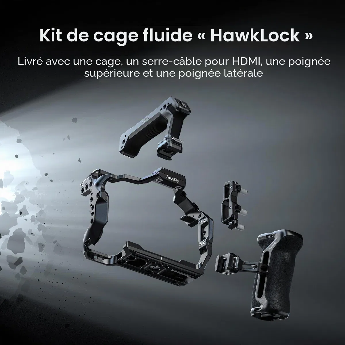 SMALLRIG R6 Mark III Kit Cage pour Canon R6 Mark II avec Poignée Supérieure, Poignée Latérale et Serre-Câble, Rails NATO Doubles HawkLock, Plaque Rapide pour Arca - 5956