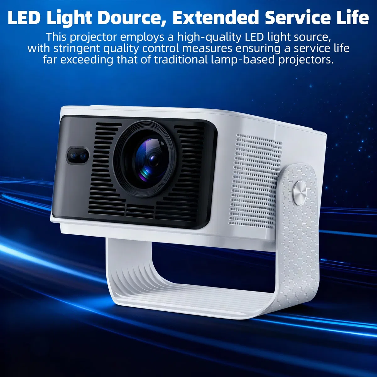 Vidéoprojecteur 4K Mini Projecteur Vidéo 1080P 35000LM Auto Focus/Keystone Smart Rétroprojecteur Portable WiFi6 Bluetooth Home Cinéma/Extérieur