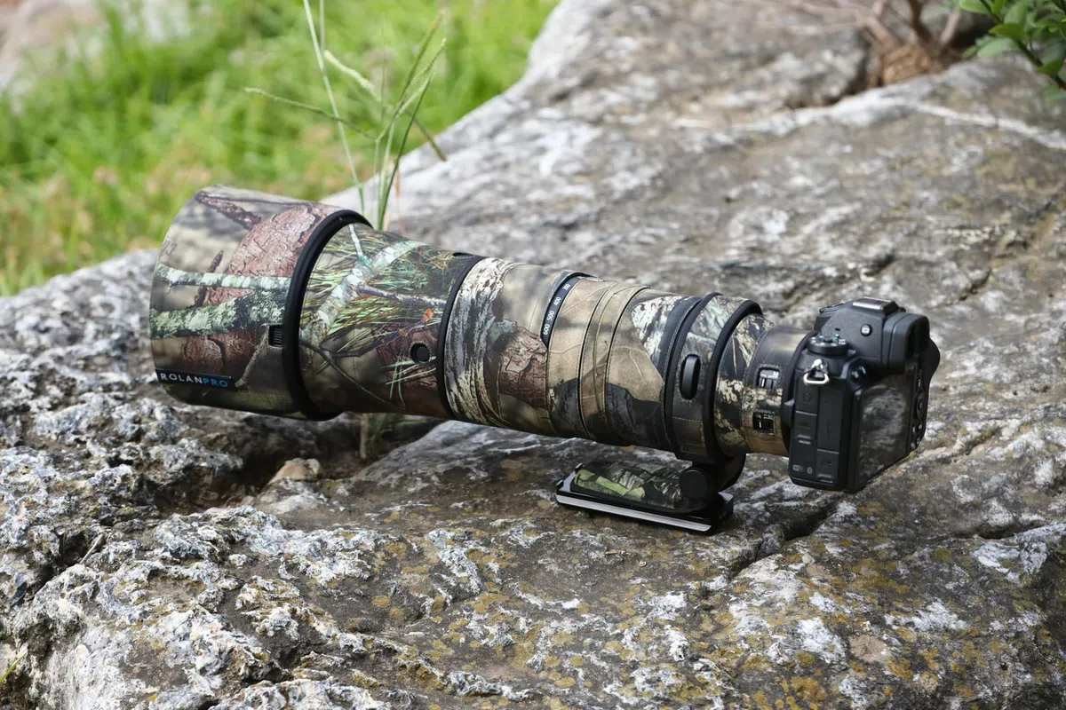 Rolanpro Cache d'objectif pour Nikon Z 180-600 mm F/5.6-6.3 VR Lens Coat Housse Vêtements 23# Jungel Camo