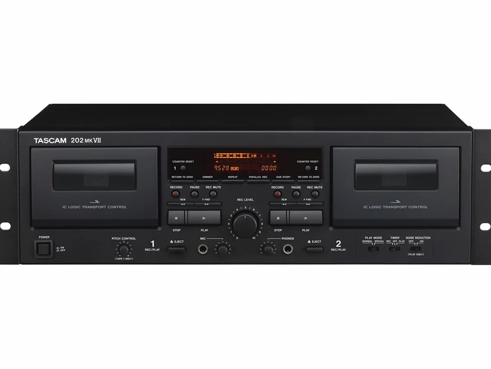 Tascam 202MLVII Plateau double cassette avec sortie USB, noir, 202MKVII