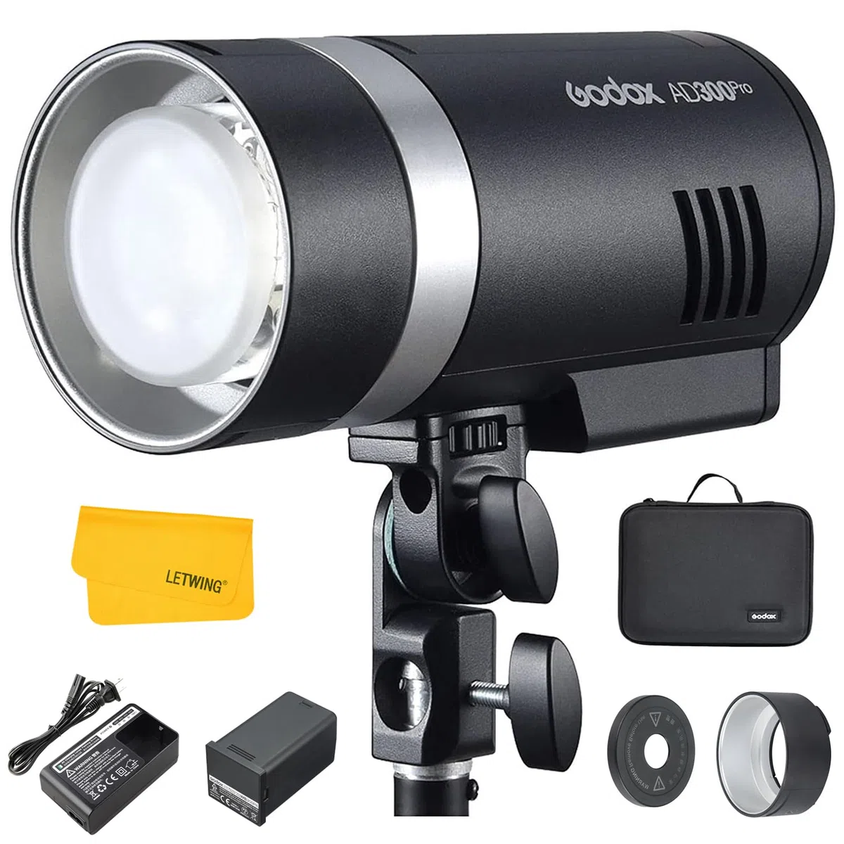 Godox AD300 Pro AD300Pro Flash de Studio, 300W TTL Éclairage de Studio Stroboscope HSS 1/8000s, Lithium Batterie, 320 Flash de Pleine Puissance, Compatible pour Sony Canon Nikon Fuji Olympus Panasonic