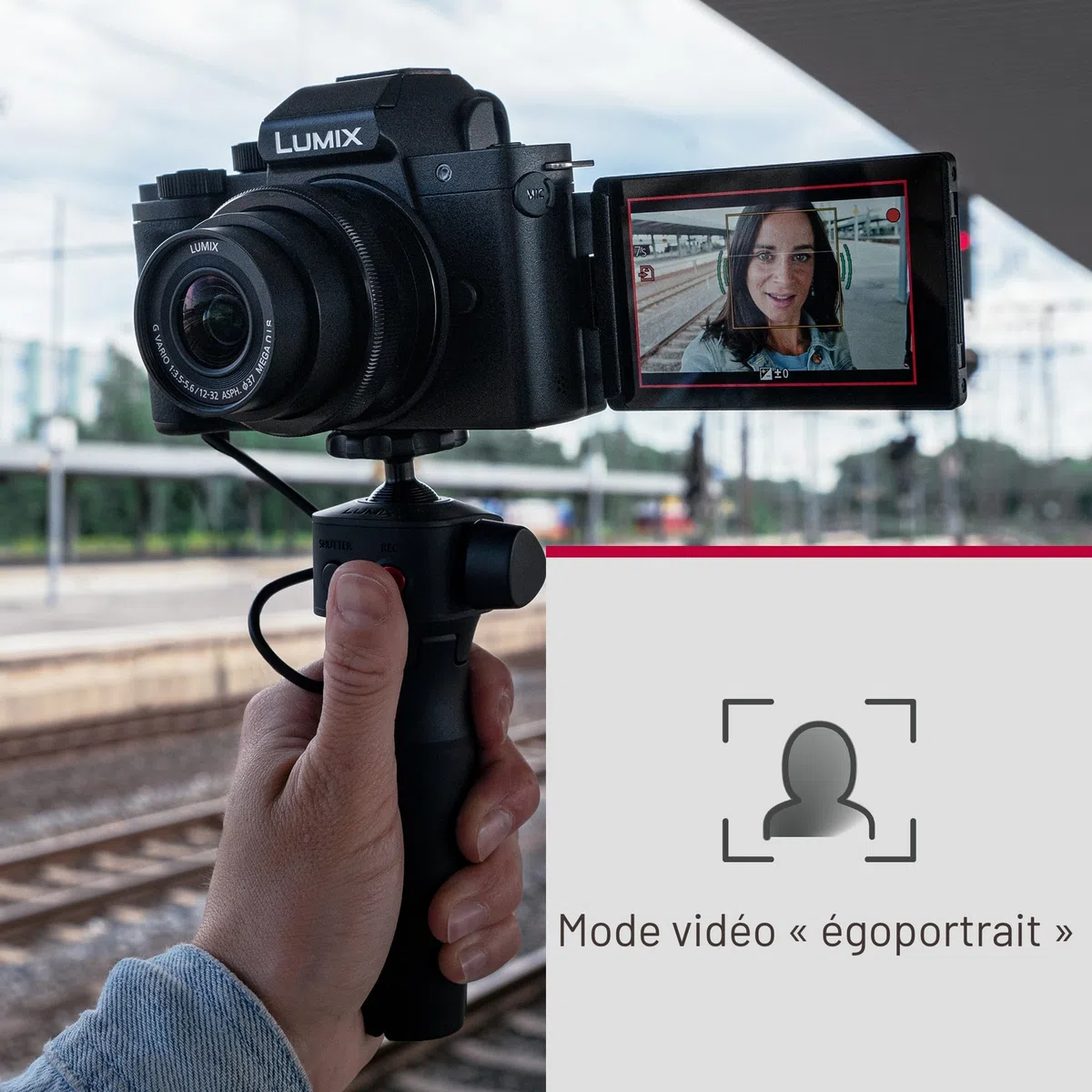 Panasonic Lumix G100D | Appareil Photo Hybride + Objectif Lumix 12-32mm (Capteur 4/3 20.3MP, Vidéo 4K/ 30p, OZO Audio by Nokia, Mode Selfie Vidéo, Stab.) Noir – Version Française