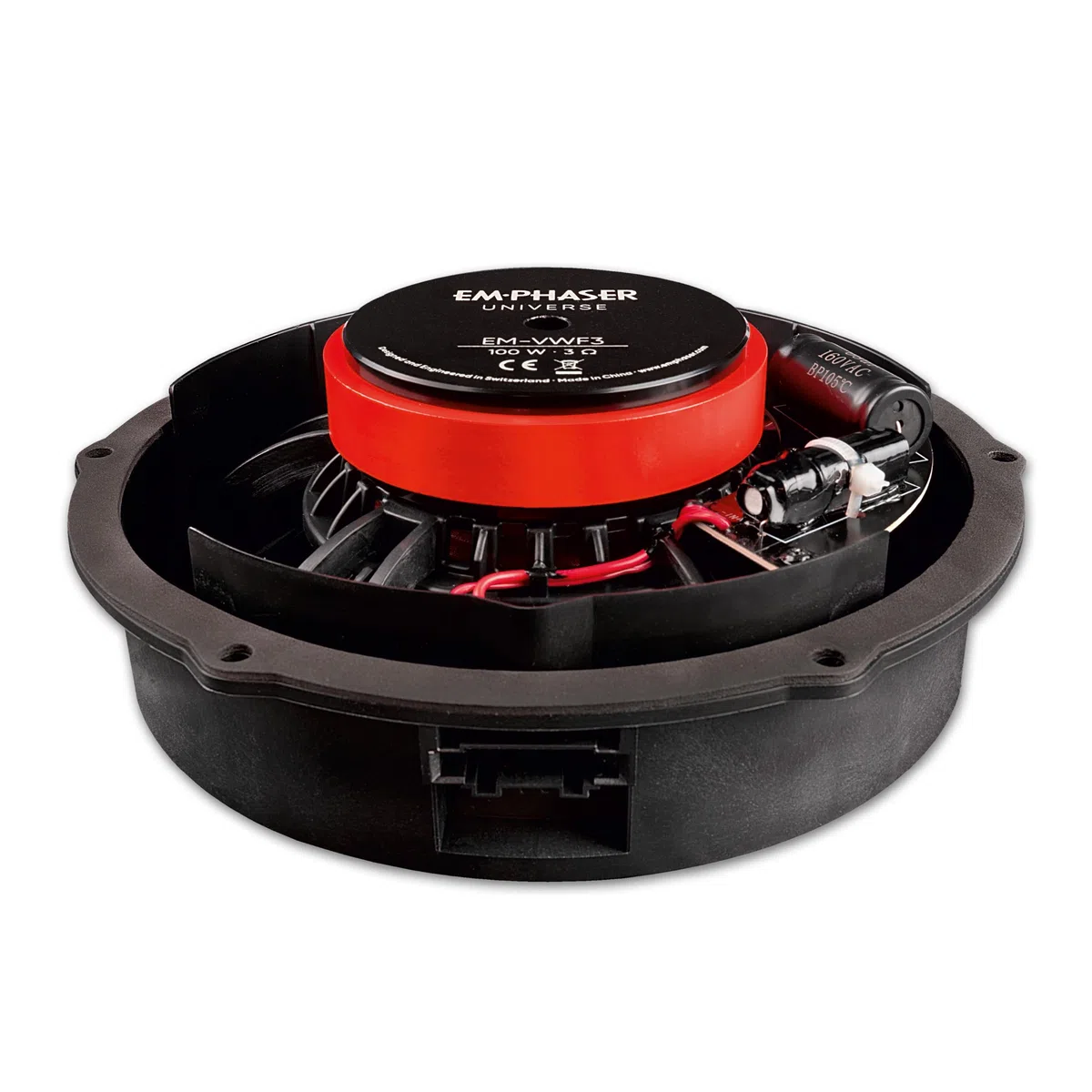 EMPHASER EM-VWF3 Système de composants Plug & Play 3 voies 20 cm Compatible avec VW T5, camping-cars, haut-parleurs encastrables pour portes et tableau de bord, 100 W RMS