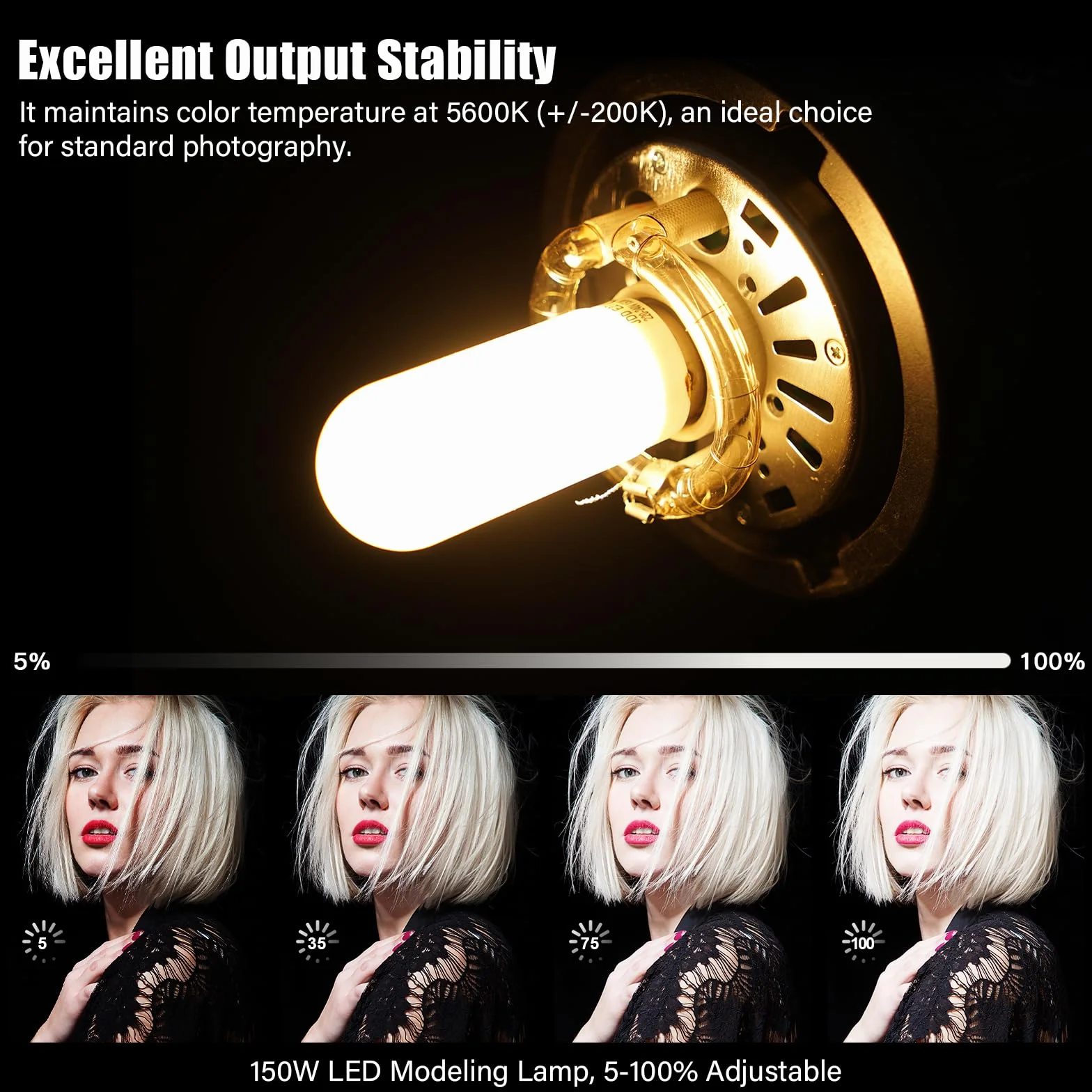 GODOX SK400II 400Ws Flash de Studio lumière stroboscopique avec Support Bowens et tête de Lampe, Lampe de modélisation 150W pour Studio