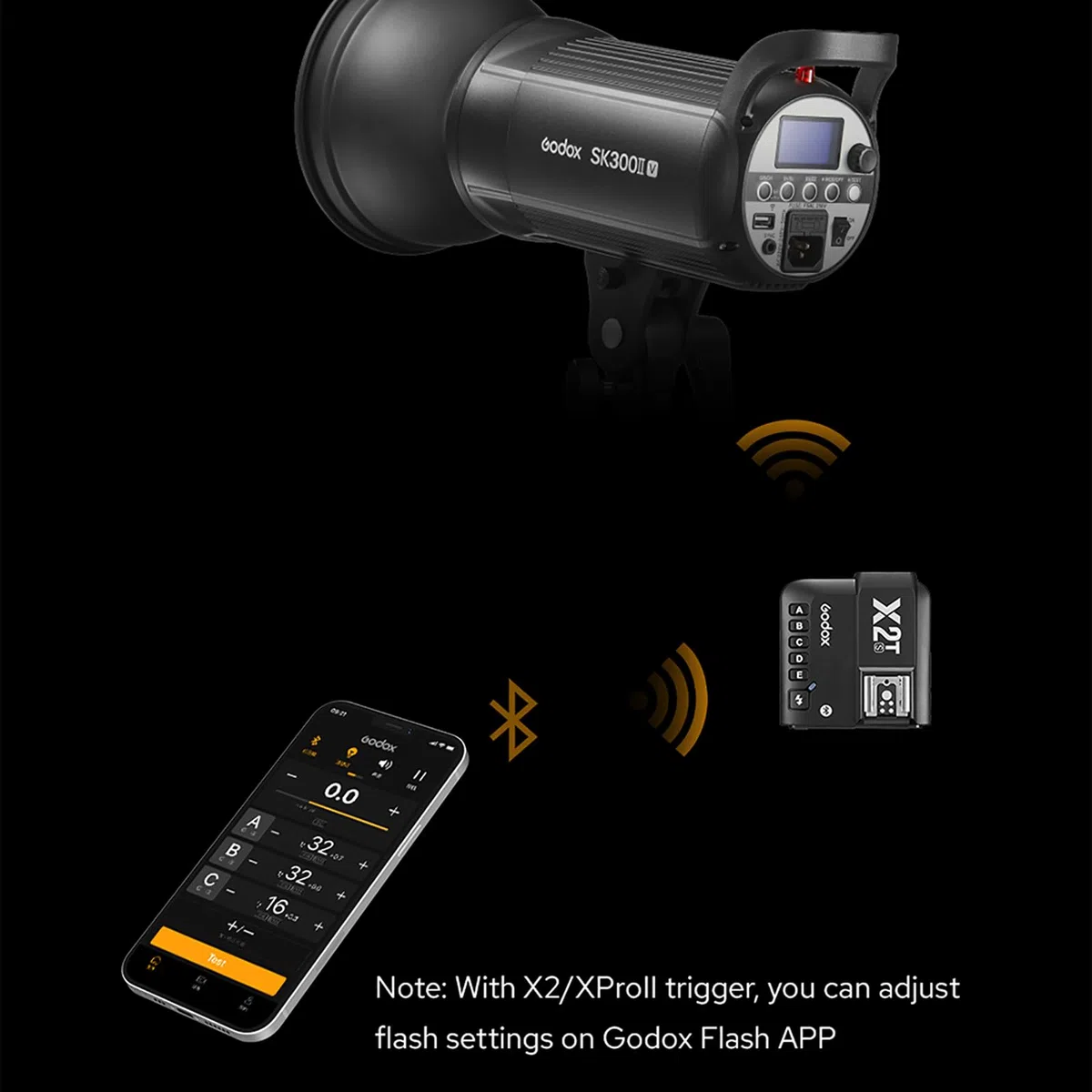 Godox SK400II-V Flash de Studio 400w Studio Flash, 5600 ± 200 K 2.4G Système X sans Fil avec Lampe de modélisation LED, Bowens Mount pour Portrait Photographie Commerciale