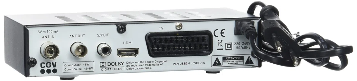CGV ETIMO 2Tb Récepteur/Enregistreur TNT HD à Double Tuner Noir
