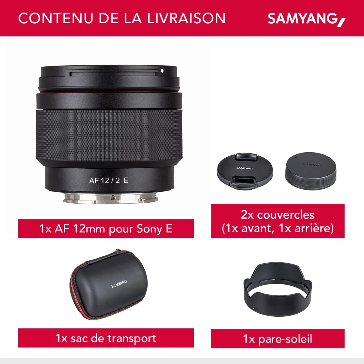 Samyang AF 12 mm F2.0 E pour Sony E - Autofocus APS-C Objectif à focale fixe grand angle pour Sony E Mount APSC