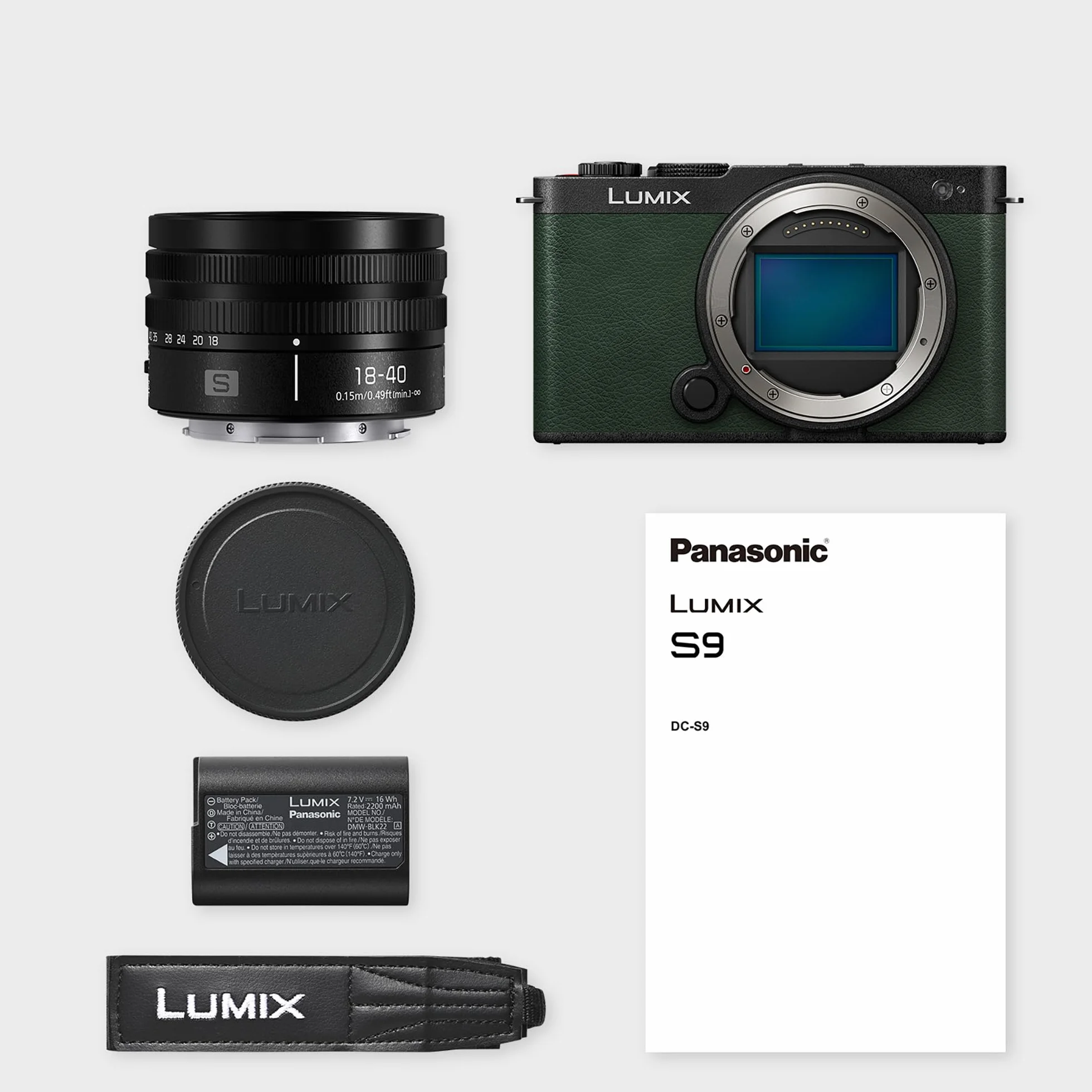 Panasonic Lumix S9 | Appareil Photo Hybride Plein Format + Objectif Lumix S 18-40mm F4.5-6.3 (24MP, Autofocus Phase, Double Stab, 6K Open Gate, Rafale AFC 30ips, App. Lumix Lab) – Version Française