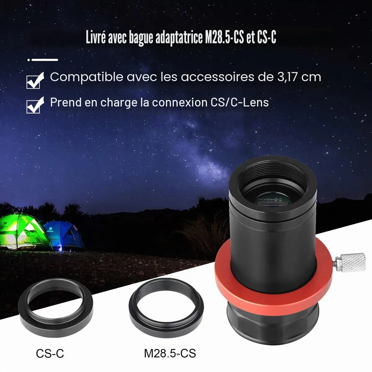 Svbony SV905C Caméra pour Télescope, Caméra d'autoguidage 1,25", Capteur CMOS Couleur 1,23 MP, USB 2,0, Revêtement AR, Port de Guidage ST4, Accessoire pour Télescope Destiné à L'astrophotographie