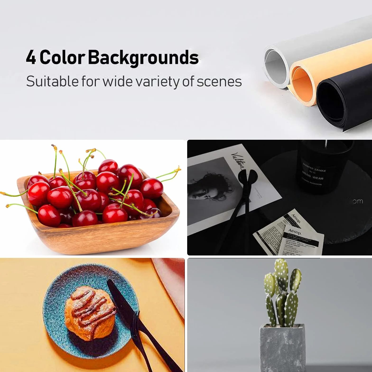 60x130cm Photographie Table de Prise de Vue Amovible Shooting Table Portable Cadre en Aluminium Table Shooting Non Réfléchissant avec 3 PVC Fond pour Studio Tentes de Shooting