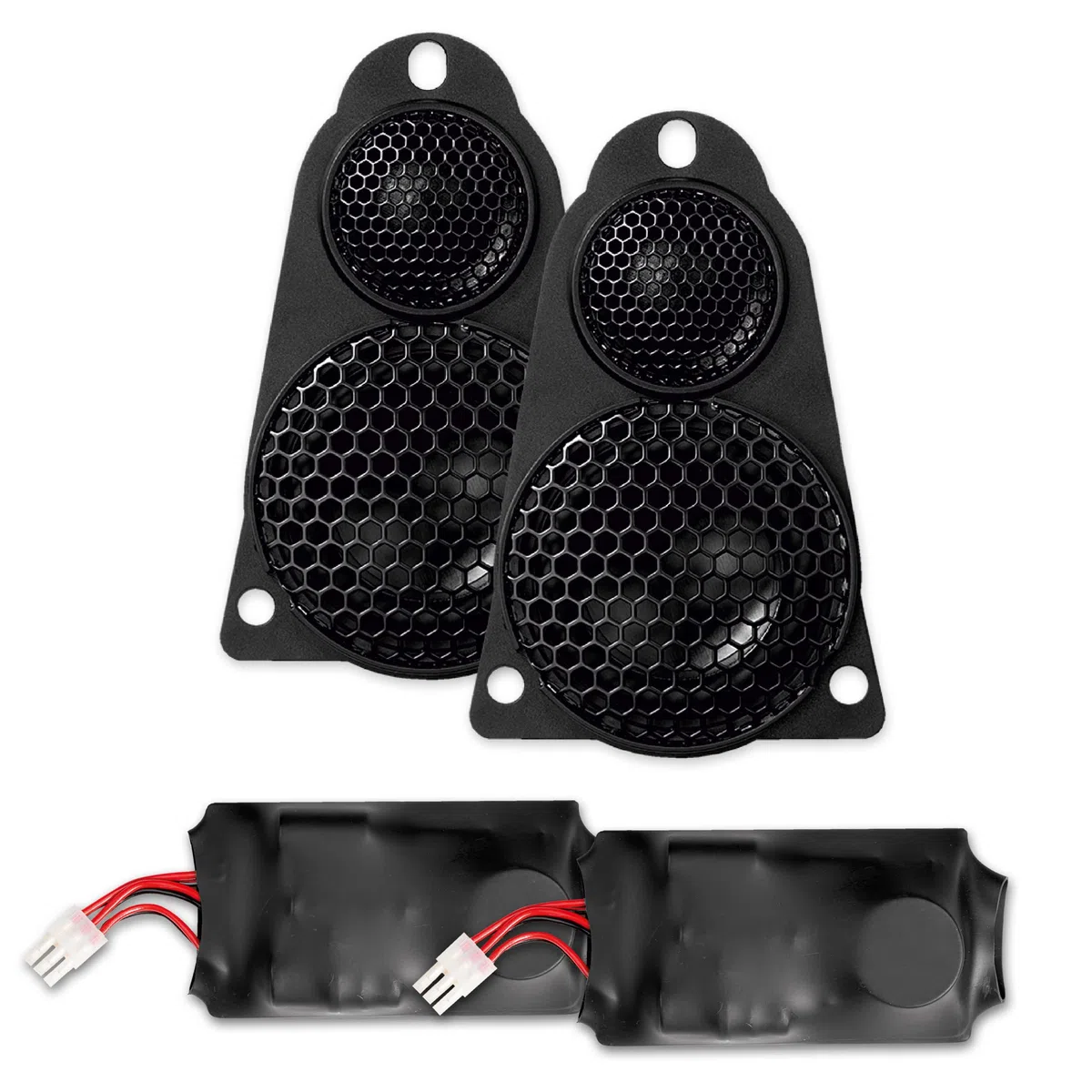 EMPHASER EM-VWF3 Système de composants Plug & Play 3 voies 20 cm Compatible avec VW T5, camping-cars, haut-parleurs encastrables pour portes et tableau de bord, 100 W RMS