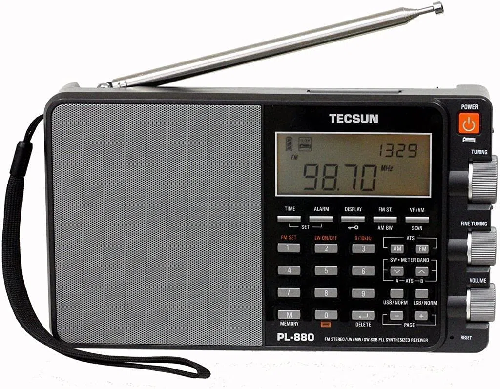 Tecsun PL880 Radio numérique Portable PLL Double Conversion AM/FM Ondes Courtes Ondes Longues avec réception SSB (Bande latérale Unique)