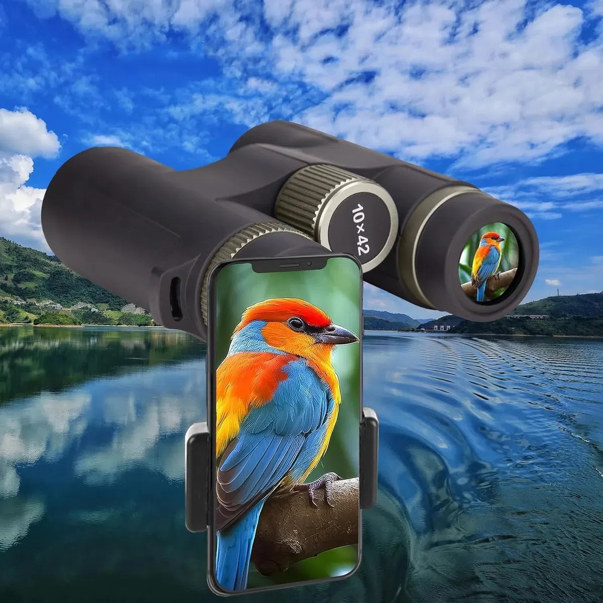 Warmax Jumelles pour Adultes à Fort Grossissement, 12x42, Parfaites pour L'observation des Oiseaux, Les Voyages, l'observation des étoiles, la Chasse et Les Concerts (Black)