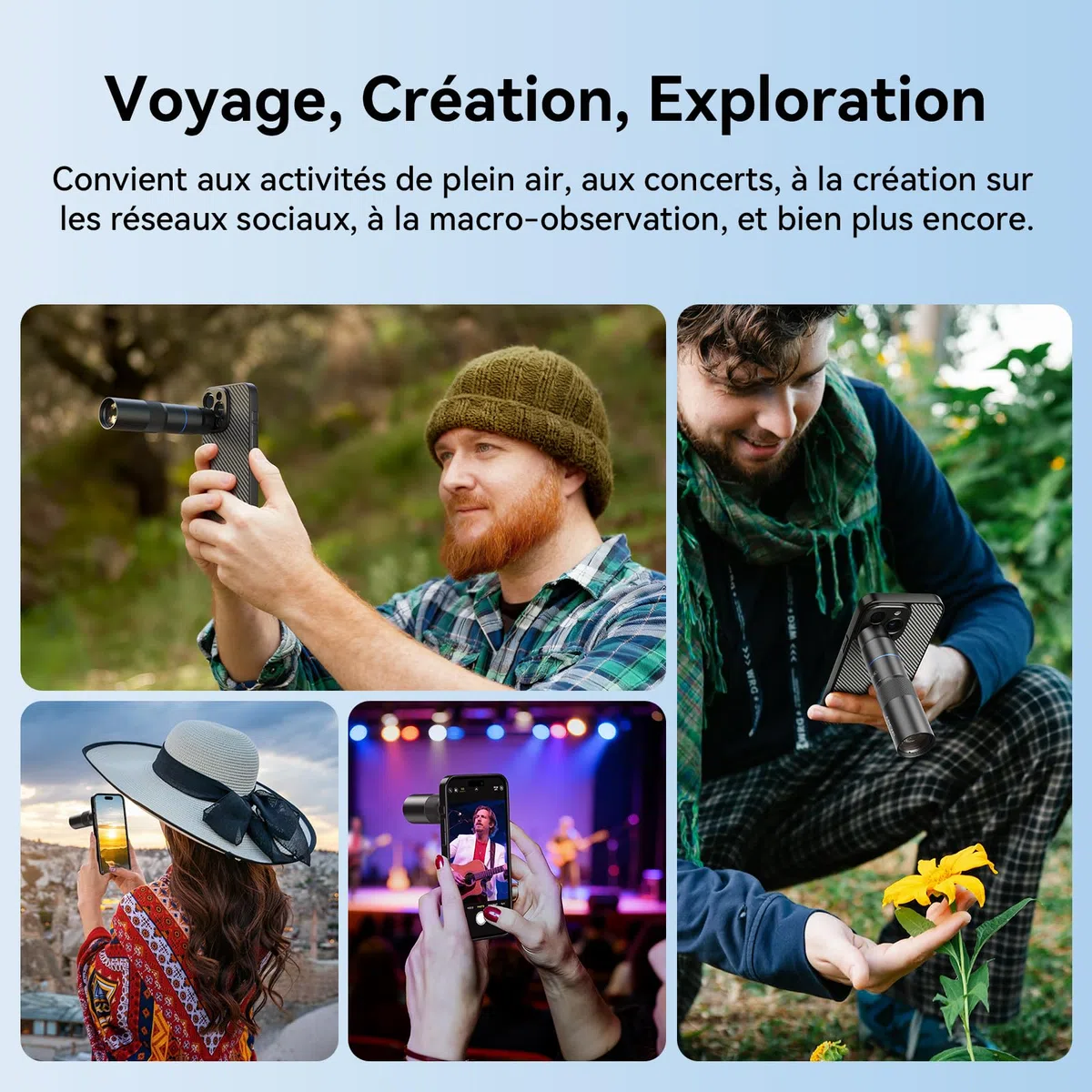 APEXEL Objectif Téléobjectif Compact 10x & Objectif Macro 200 mm avec Étui de Téléphone Dédié, Objectif FMC Ed Professionnelle, Compatible avec iPhone 17