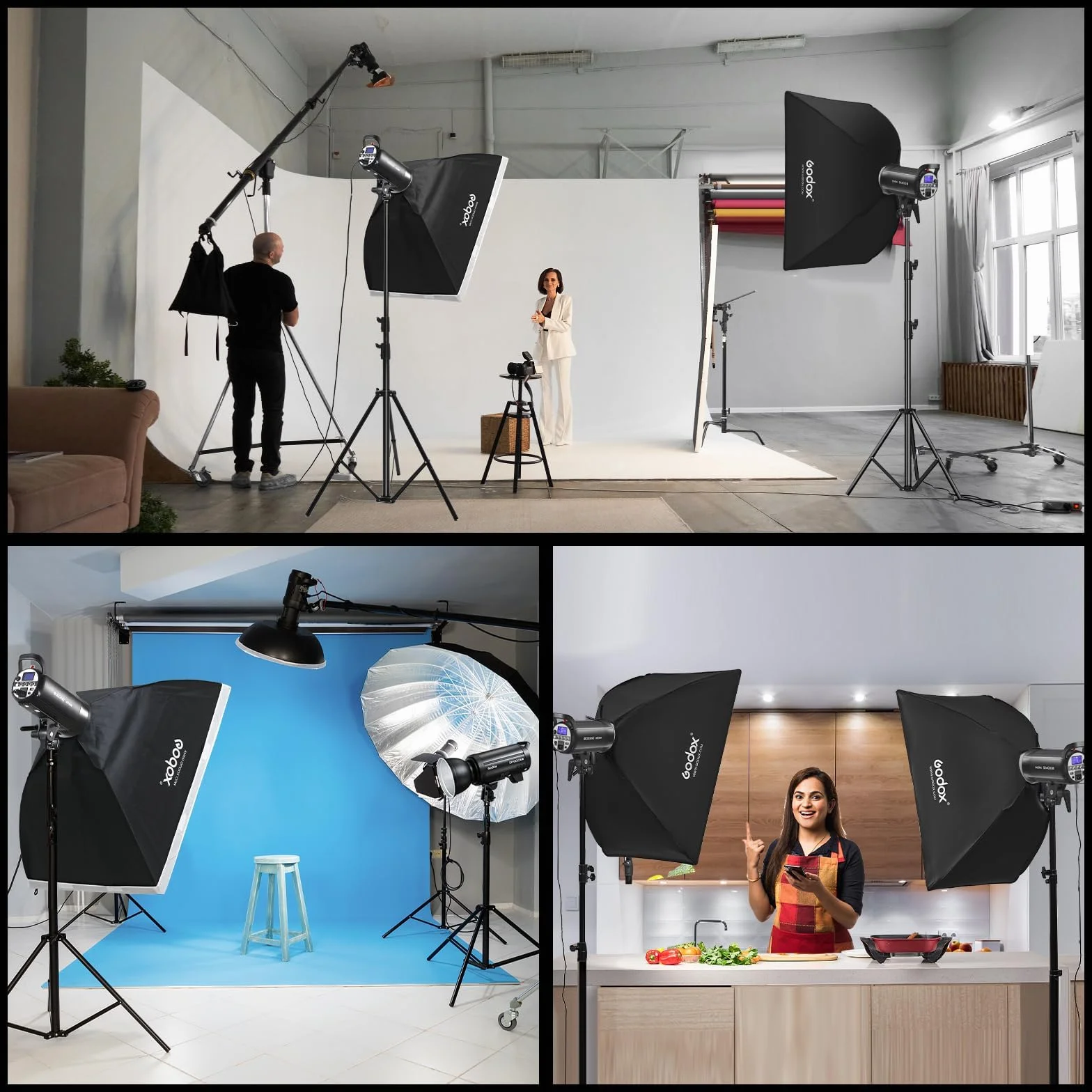 GODOX SK400II 400Ws Flash de Studio lumière stroboscopique avec Support Bowens et tête de Lampe, Lampe de modélisation 150W pour Studio