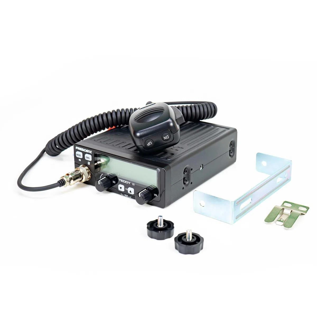 PNI CB President Teddy II ASC AM/FM, VOX, NB, ANL Kit Radio 12 V + antenne CB PNI ML70, Longueur 70 cm, 26-30 MHz, 200 W