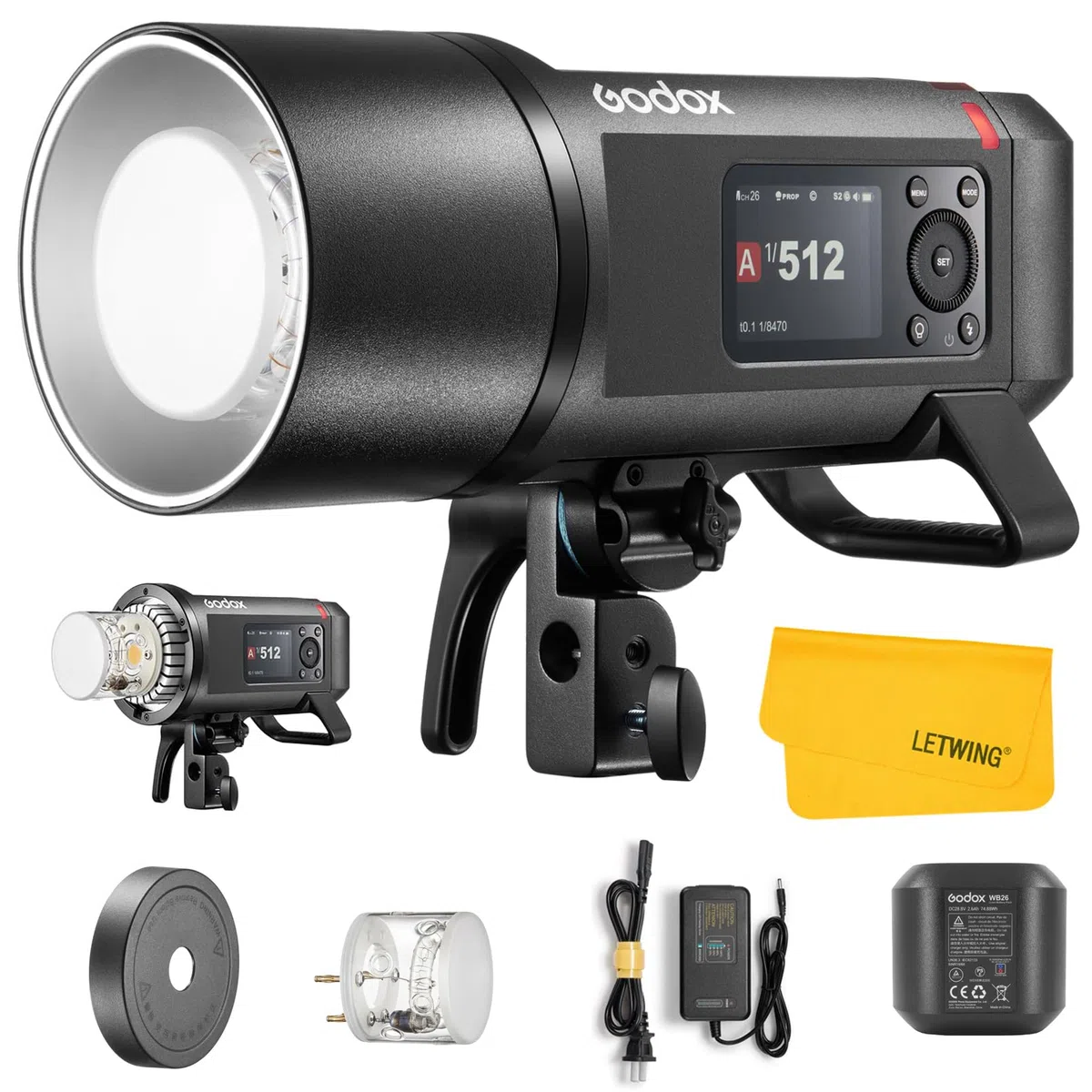 GODOX AD600Pro II Flash Strobe TTL HSS 600Ws 2,4G pour Studio et Extérieur | 2,4G Sans Fil, HSS 1/8000s, 40W Lampe LED, 360 Flashs Pleine Puissance, pour Canon Nikon Sony Fuji Olympus Panasonic Pentax