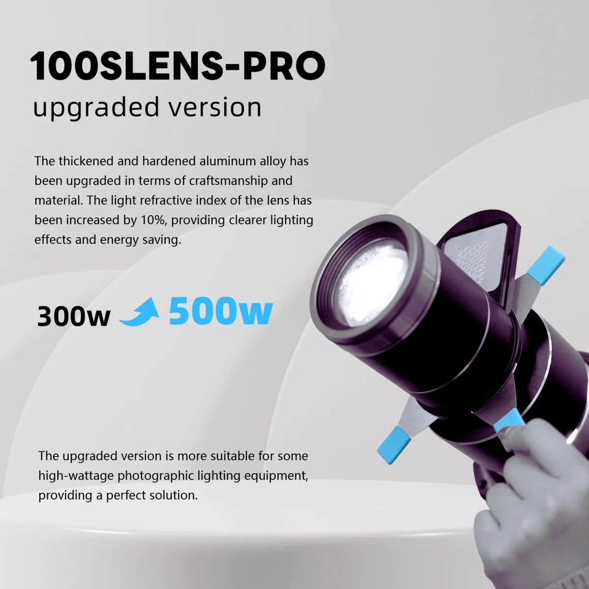 Snoot à Monture Bowens, kit de snoot Optique pour Portraits monoblocs/éclairage LED, Compatible avec Aputure Amaran 60D/100X/D 200D/X,Storm 400x Godox SL60, 4 filtres Couleur, 25 gobos.