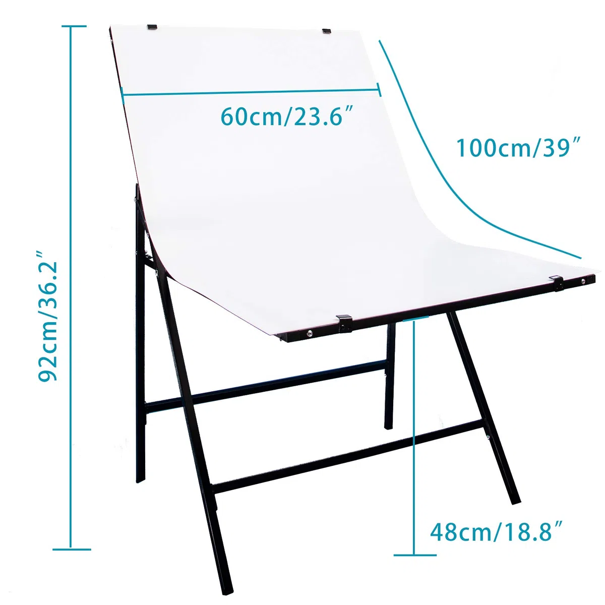Table de Prise de Vue Pliable, Shooting Table 60x100cm Portable Non Réfléchissant avec 3 Pvc Fond pour Studio Photographie Tentes de Shooting