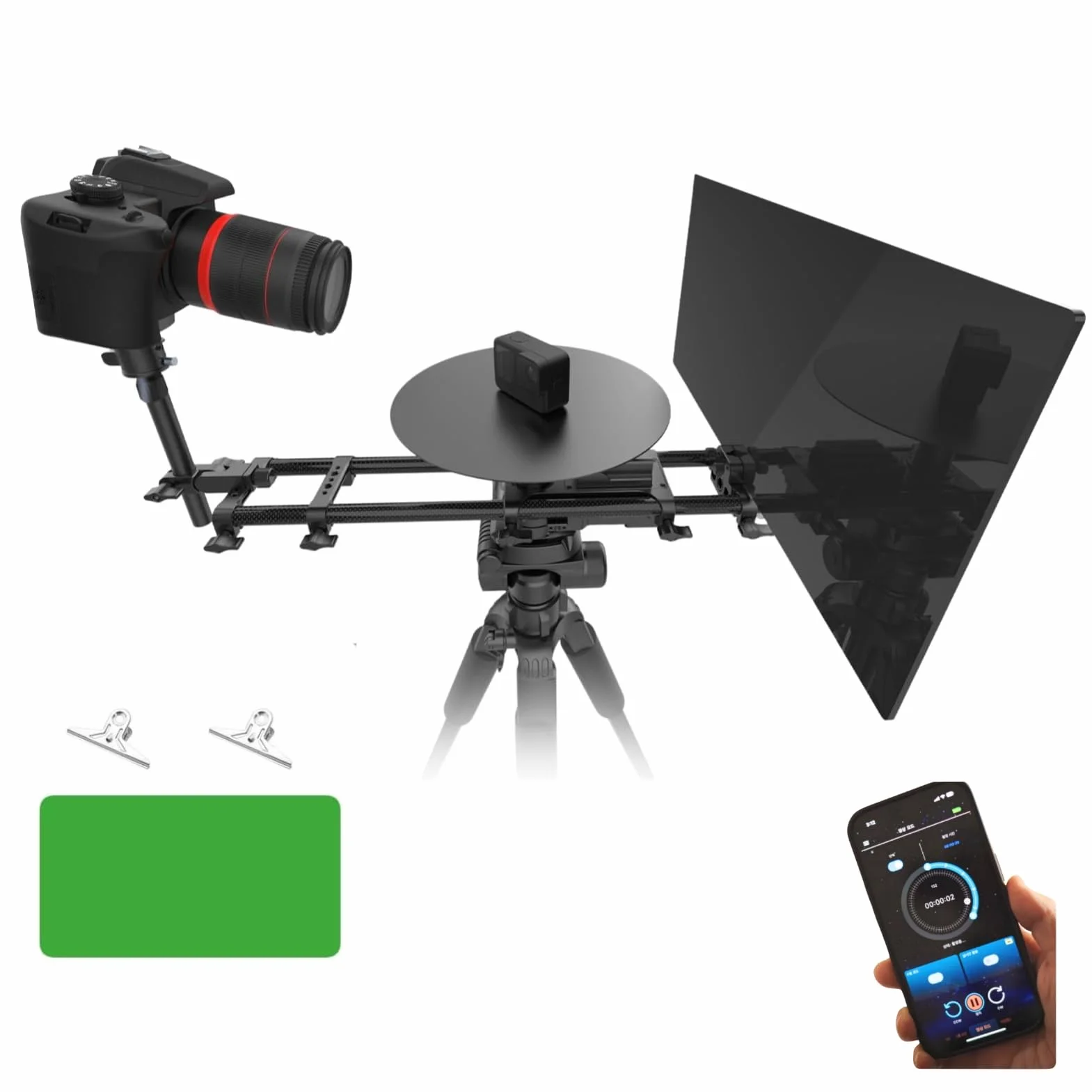 Plateforme rotative motorisée 360° avec Fond Vert – Contrôle par Application, Moteur Silencieux, Charge 10kg, Alimentation USB-C & Batterie pour Photographie et vidéographie