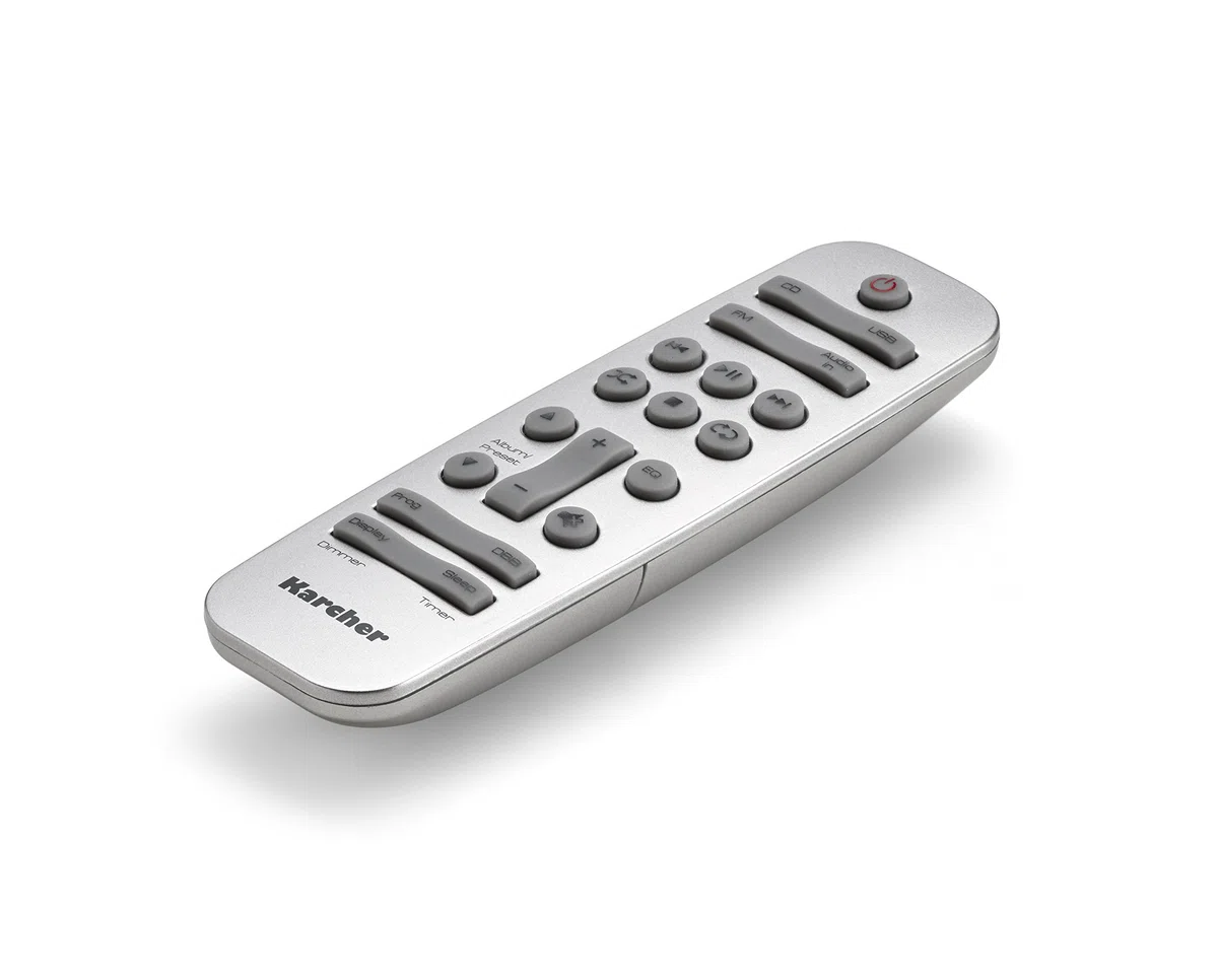 Karcher RA 2050 Radio encastrable (Radio FM, Lecteur CD, USB, Chargeur USB, minuterie de Compte à rebours, télécommande) Argent