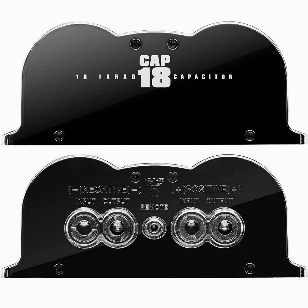 1 condensateur Compatible avec Boss Audio Systems CAP18 Cap 18 Hybrides 18 Farad jusqu'à 18000 Watts rms voltmètre numérique, 1 pièce