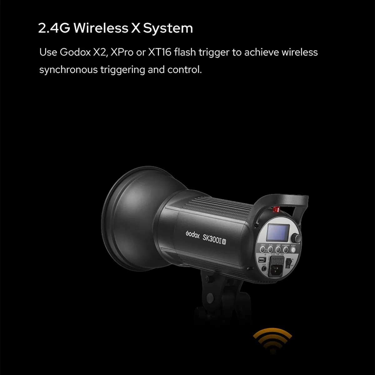 Godox SK400II-V Flash de Studio 400w Studio Flash, 5600 ± 200 K 2.4G Système X sans Fil avec Lampe de modélisation LED, Bowens Mount pour Portrait Photographie Commerciale