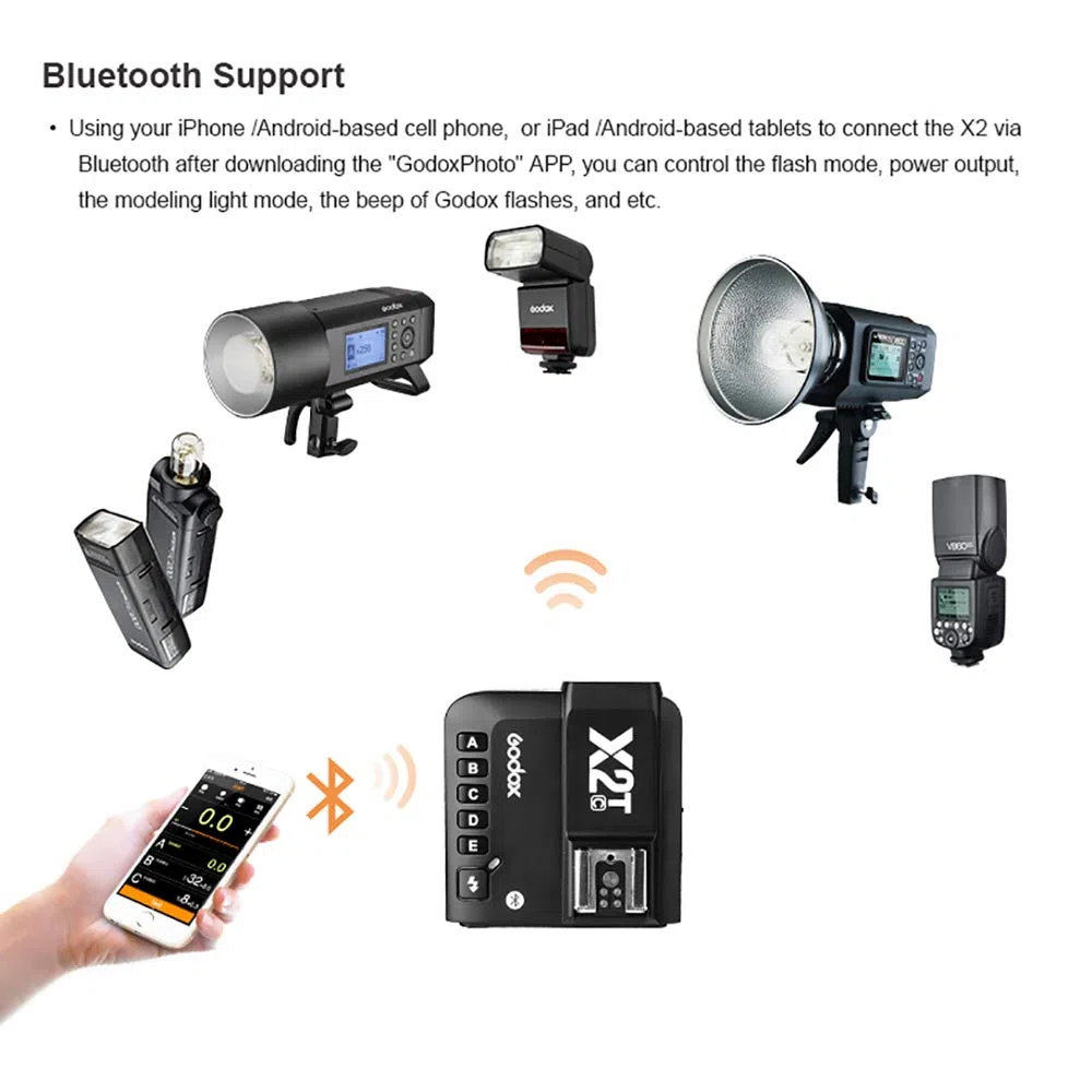 Godox X2T-O TTL Déclencheur de Flash 1/8000s HSS 2.4G LCD Écran Transmetteur à Distance sans Fil Trigger Compatible avec Caméra Olympus, Panasonic/Godox V1-O/TT350-O/V860II/AD200/AD200Pro