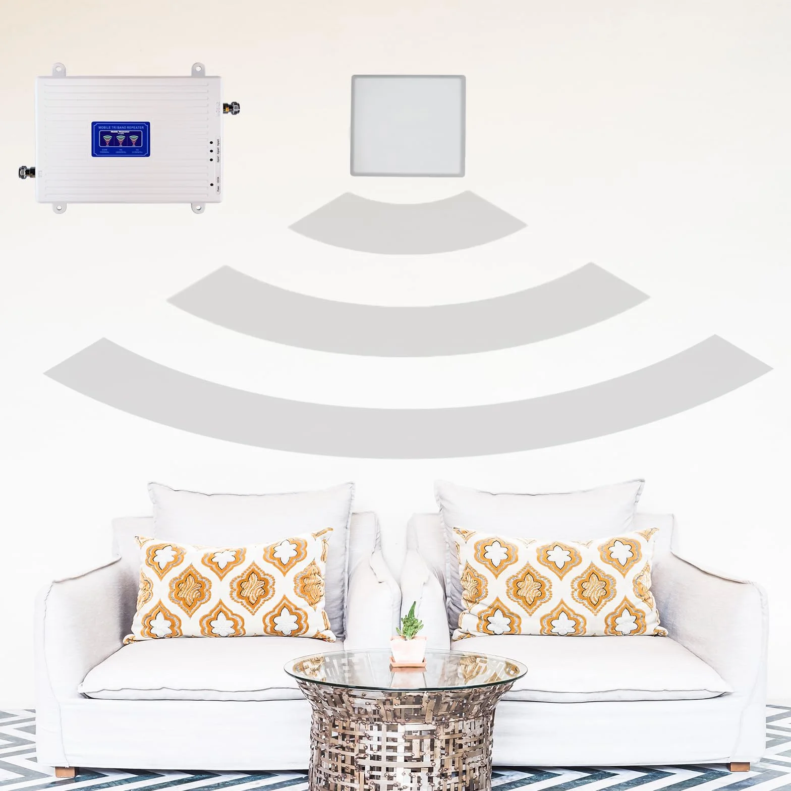 Amplificateur de Signal Mobile, Répéteur 2G/3G/4G, 70dB (Band1/3/8-900/1800/2100mhz)