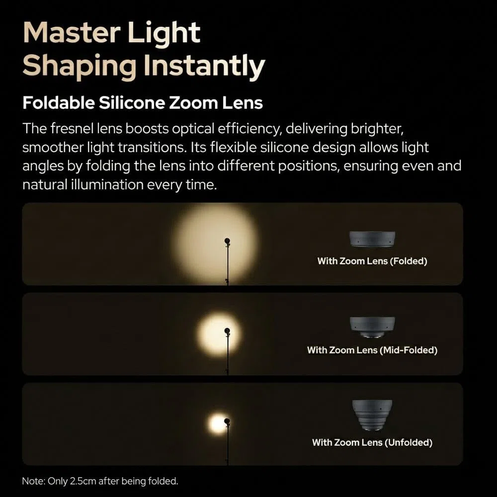 Godox FL15Bi Lampe Vidéo LED de Poche, Éclairage Photographique Bicolore 2800K-6500K avec Lentille Zoom Pliable, 11 Effets FX, Coupe-Flux Magnétique, Étanche IP54, Batterie 4750mAh pour Studio
