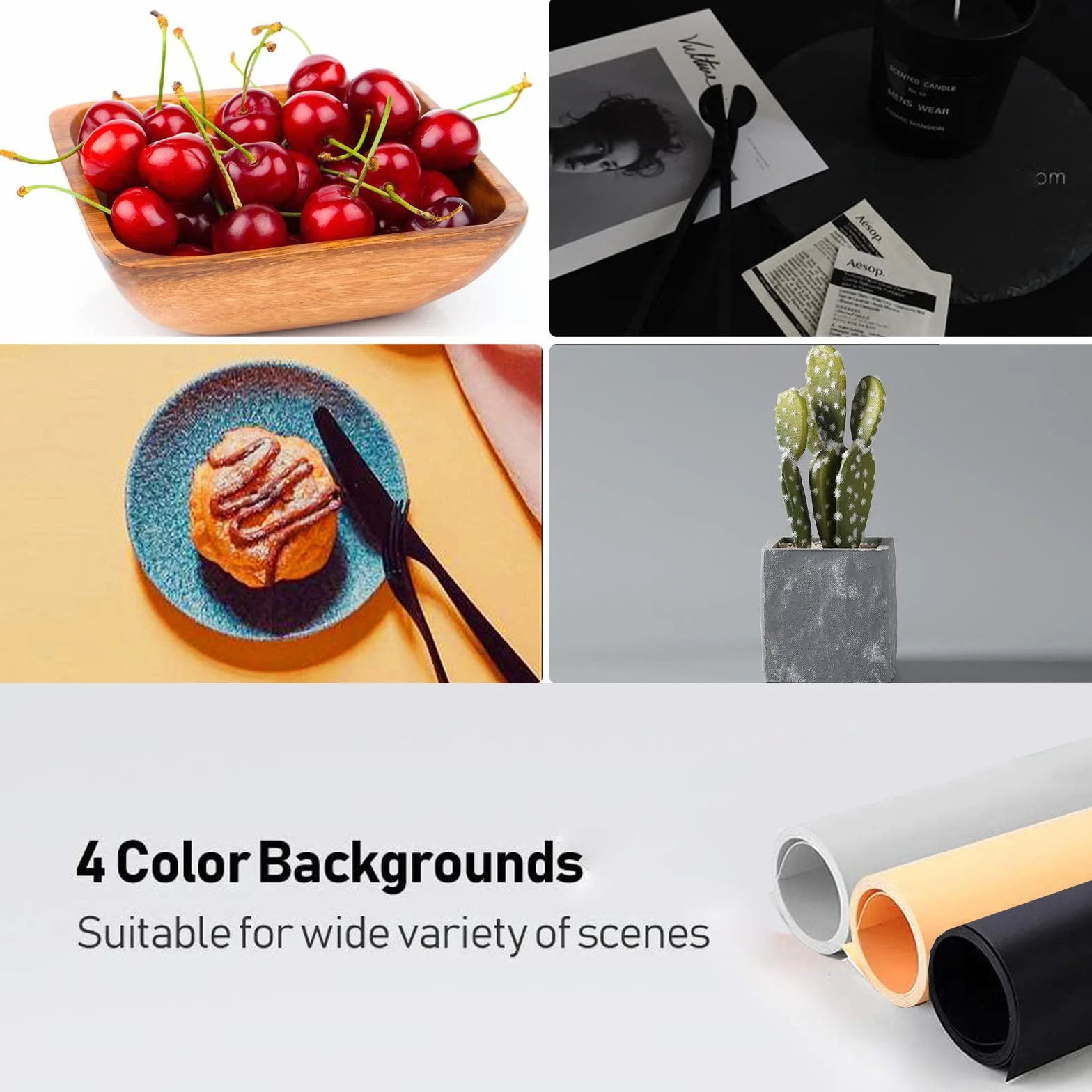 Table de prise de vue avec 3 toiles de fond en PVC, 60 x 100 cm, support de photographie nature morte, facile à nettoyer, pliable et portable pour affichage de produits et produits de commerce