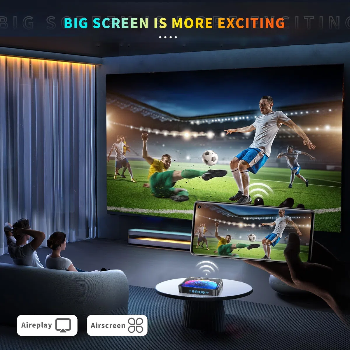 RUPA Android TV Box 13.0, 2025 8K Neueste Android Box mit RAM 4GB ROM 32GB WiFi6 Enternet 10/100M Bluetooth 5.0 USB3.0 Unterstützt 3D HD Cast Screen Smart TV Box
