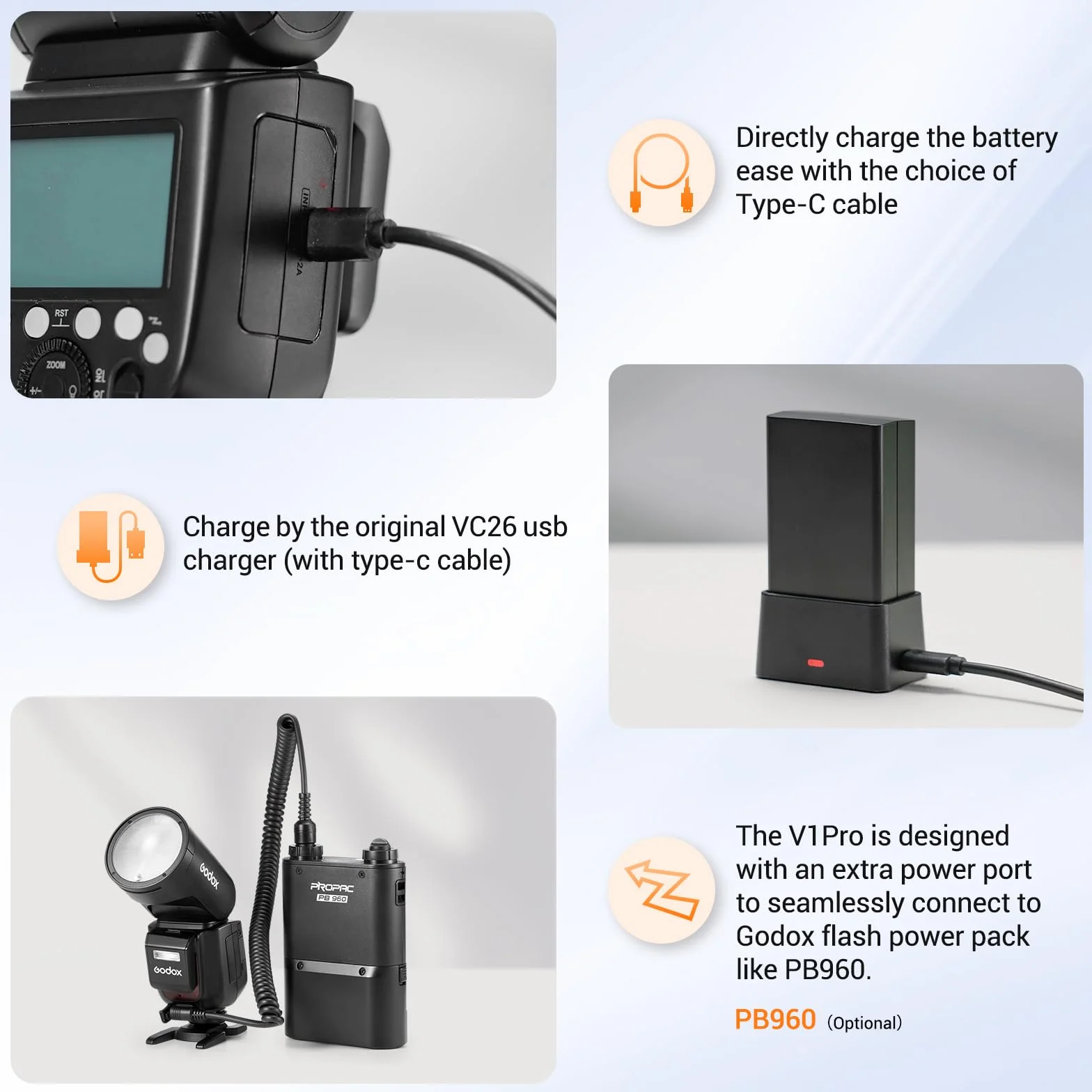 Godox V1PRO-O TTL Li-ION Ronde Tête Flash Innovante Externe Flash SU-1 Lampe de Style LED 76Ws HSS 1/8000sIntégré Batterie au Lithium pour Olympus Caméra