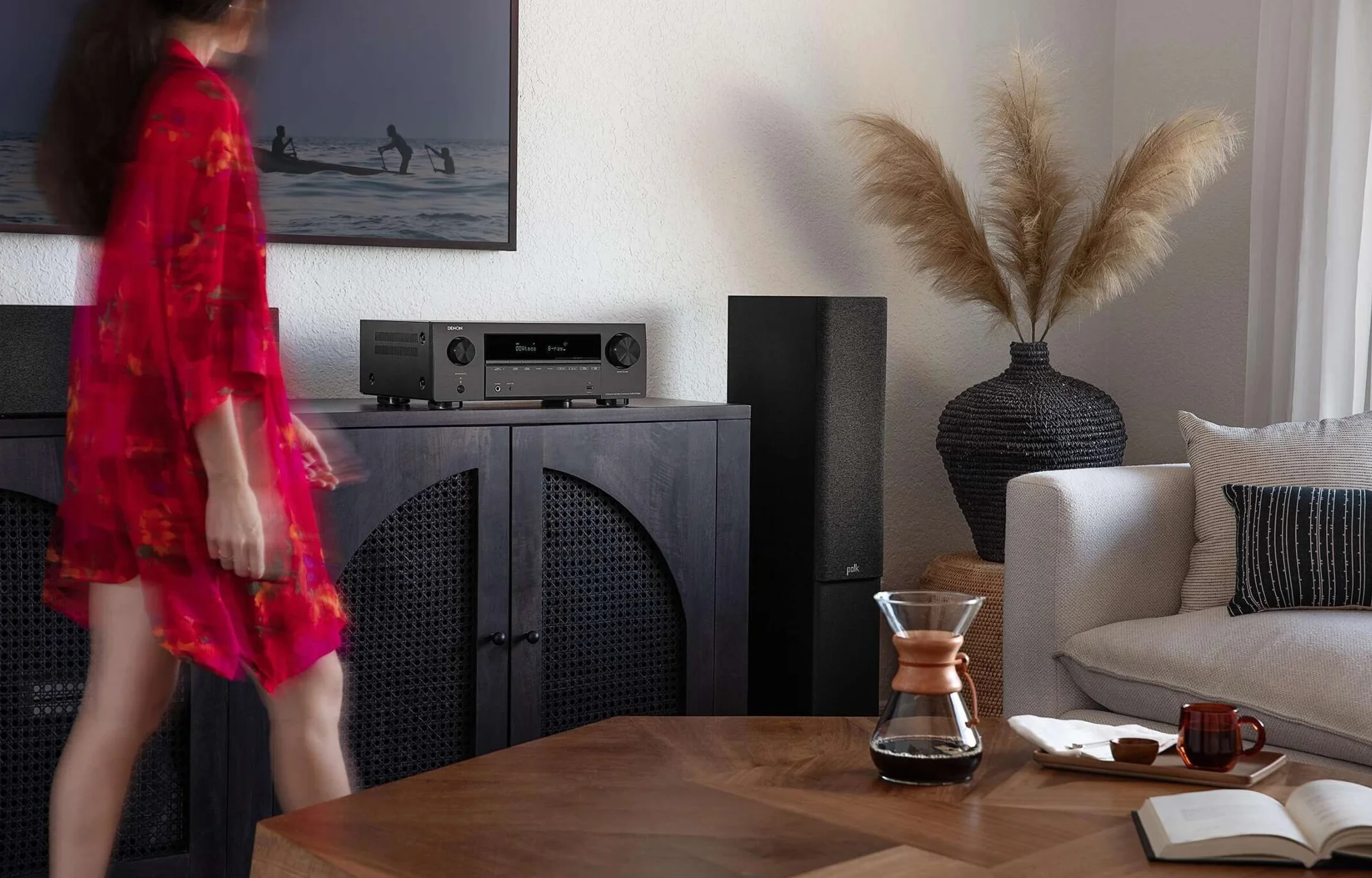 Denon AVR-X1700H Dab Amplificateur AV Home Cinéma 7.2 Canaux, 145W, Radio Dab+/FM, HDMI 8K, HEOS Multiroom, AirPlay 2, Dolby Atmos, DTS:X, Bluetooth - Noir