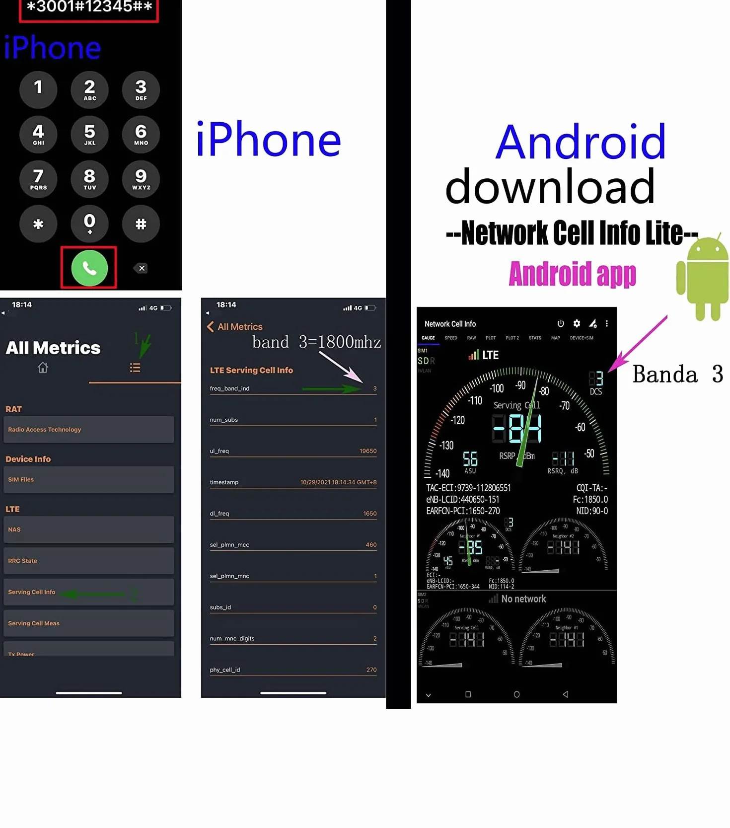Amplificateur de Signal Mobile, Répéteur 2G/3G/4G, 70dB (Band1/3/8-900/1800/2100mhz)