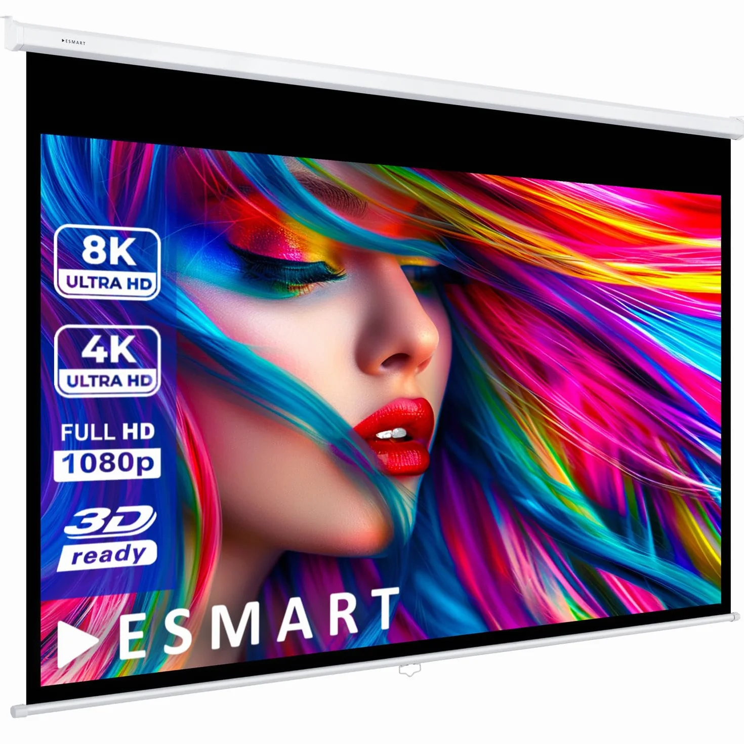 ESMART Professionnel MIROLO Écran de Projection Manuel 342 cm Image 323 x 202 cm (150") 16:10 | Écran de projecteur Home cinéma écran Rollo LCD LED