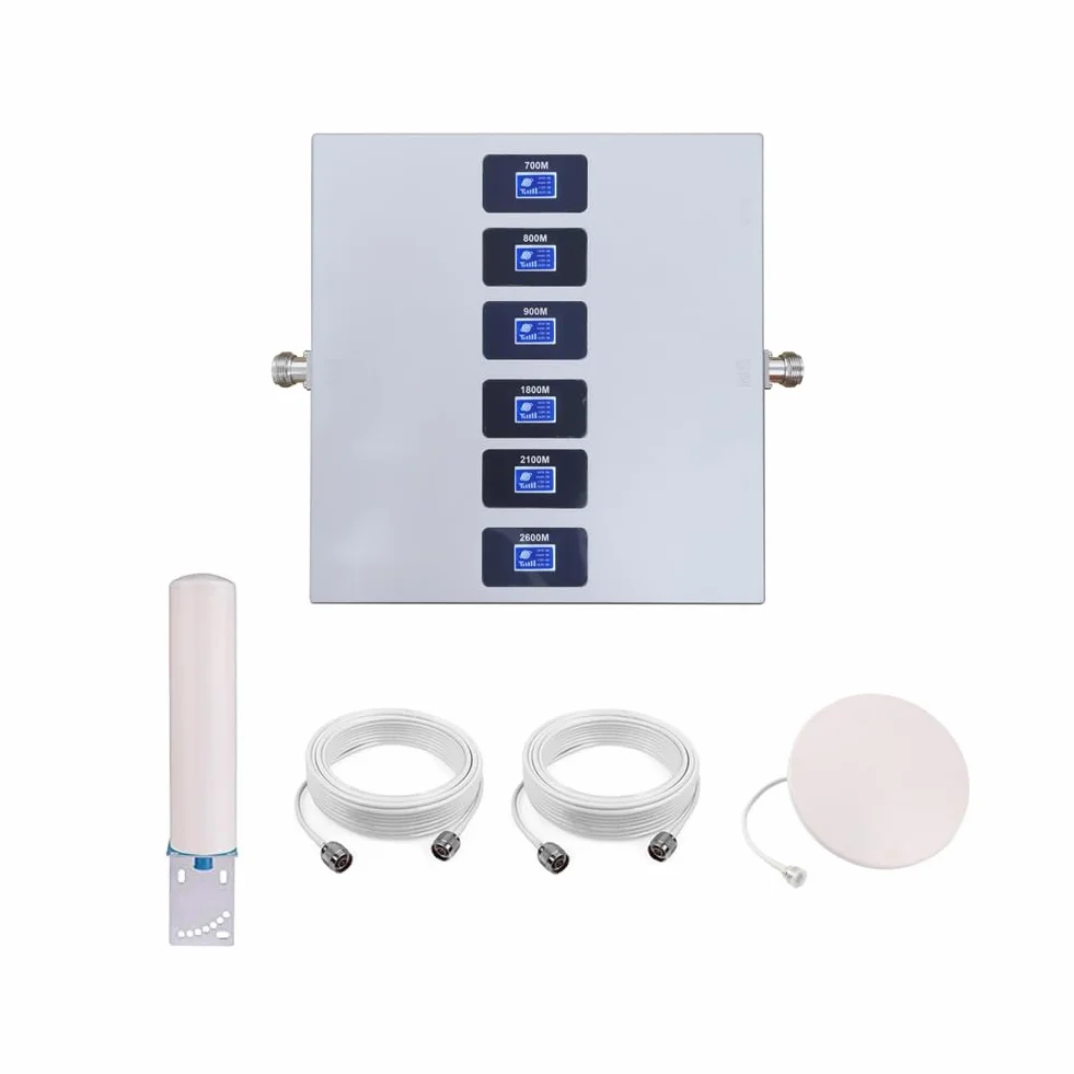 Amplificateur 5G Amplificateur Reseau Mobile 6 Bandes B1(N1)/B3(N3)/B7/B8/B20/B28(N28), Améliorez Votre 2G/3G/4G/5G
