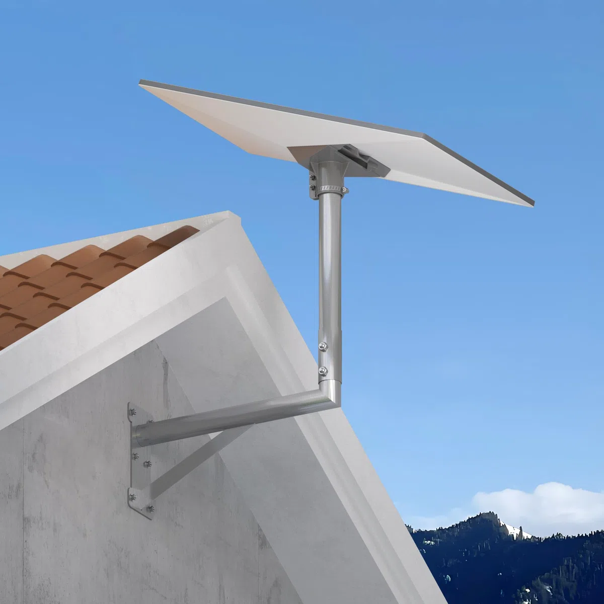 Starlink Support Mural V3 Standard Wall Mount Long Gen 3 Fixation Avec Adaptateur de tuyau Réglable à 360°
