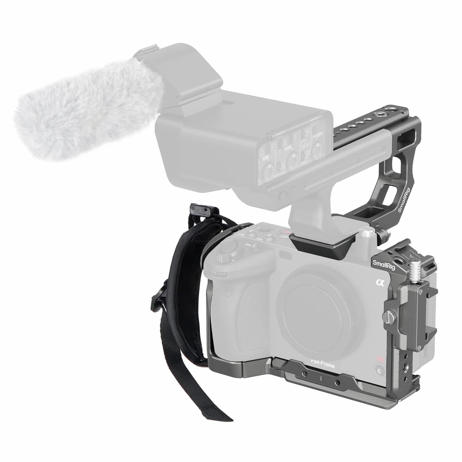 SMALLRIG Kit Cage Caméra HawkLock QR pour Sony FX3 / FX30 avec Extension de Poignée XLR, Dragonne et Serre-câble pour HDMI, Griffe Froide QR, Rail OTAN/Plaque QR pour Arca, Gris Titane - 4771