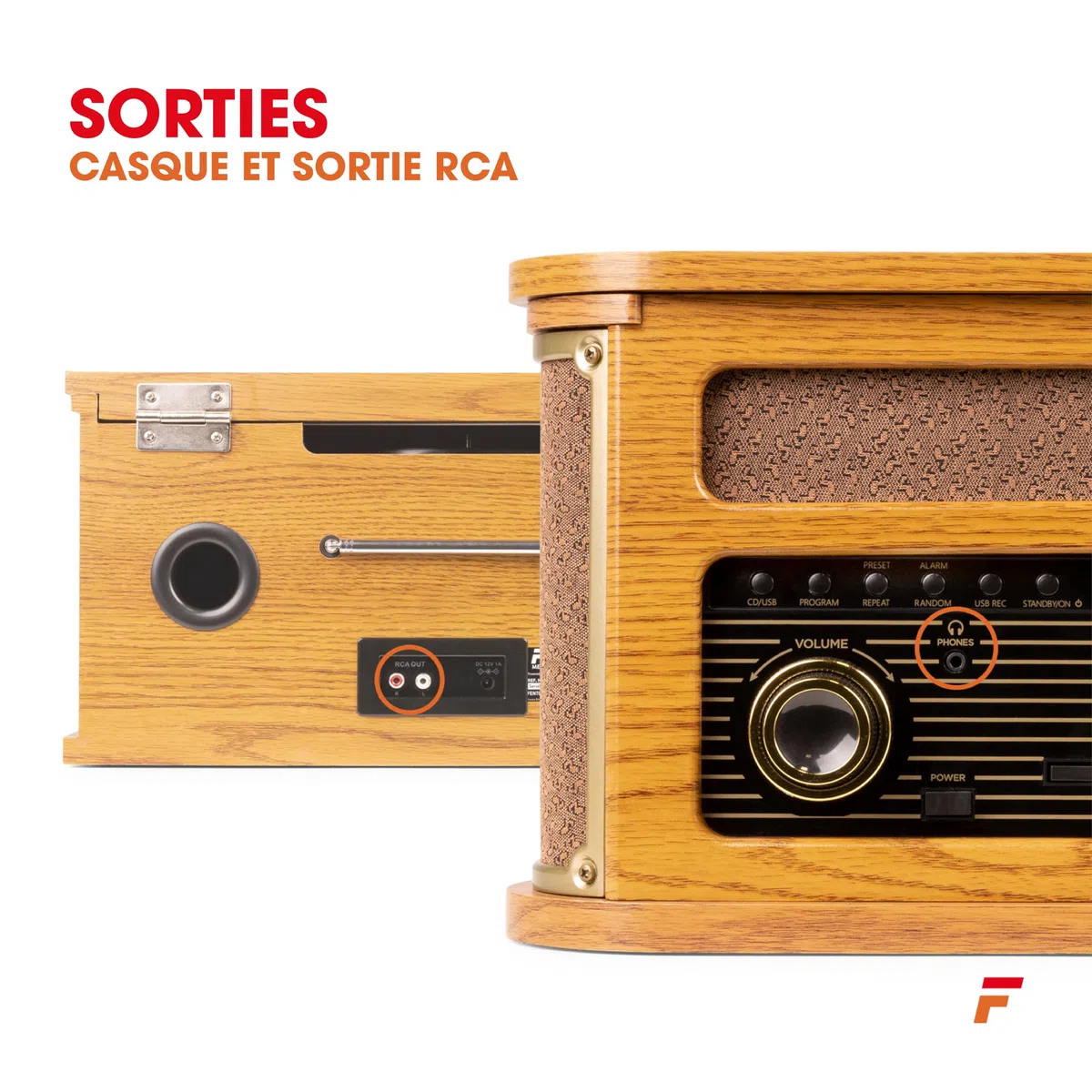 Fenton Memphis Platine Vinyle Bluetooth avec Radio Dab/FM - Bois Clair, Lecteur MP3/CD/Cassette, Numérisation des Vinyles, Idéal pour Décorer Votre Salon et Écouter Vos Musiques